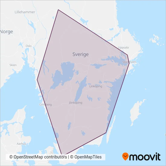 VY Bus4You coverage area map