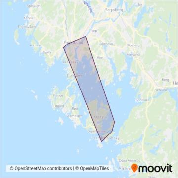 Østfold kollektivtrafikk (Ferry) coverage area map
