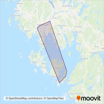 Østfold kollektivtrafikk (Ferry) coverage area map