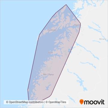 Nordland fylkeskommune (Bus) coverage area map