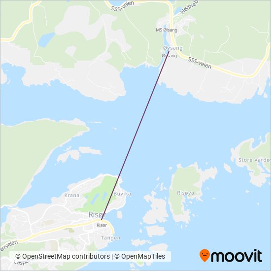 MF Øisang coverage area map