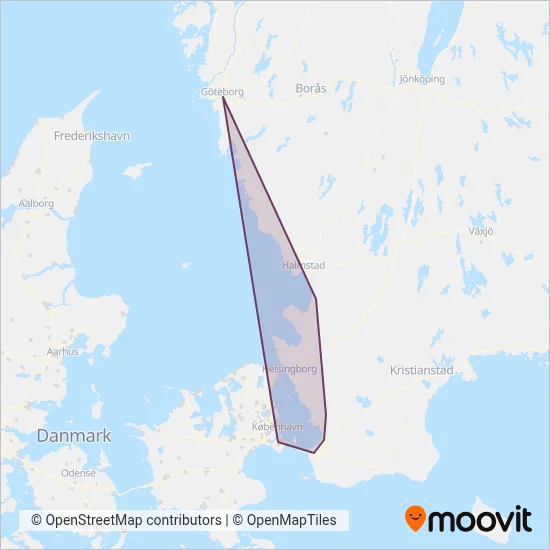 Öresundståg (Rail) coverage area map