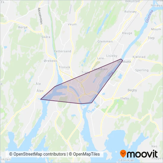 Fredrikstad kommune coverage area map