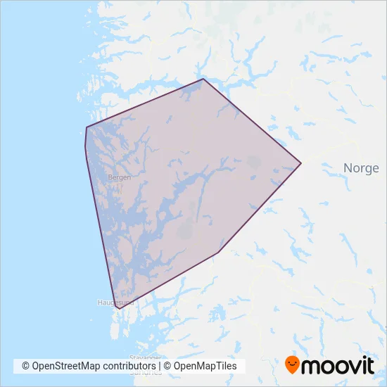 Skyss (Buss) dekningsområde kart
