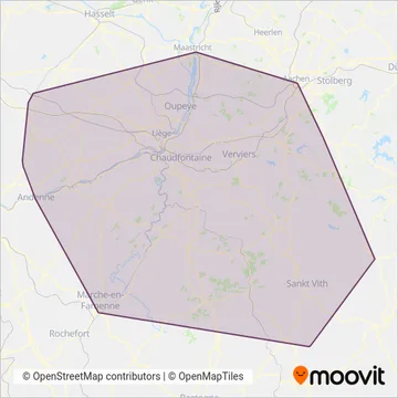 TEC Liege - Verviers coverage area map