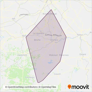 TEC Charleroi (Bus) coverage area map