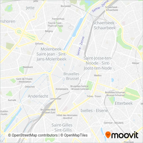 NMBS/SNCB (Bus) coverage area map