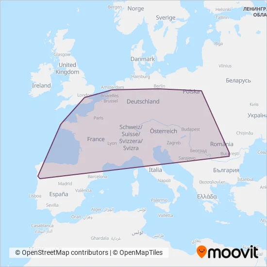 FlixBus coverage area map