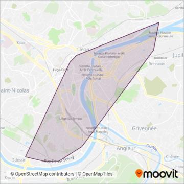 TEC Liège - Verviers kaart dekkingsgebied