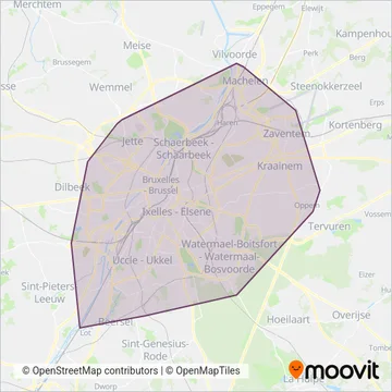 STIB (Bus) coverage area map