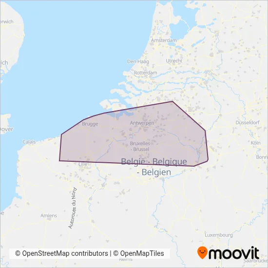 De Lijn (Bus) kaart dekkingsgebied