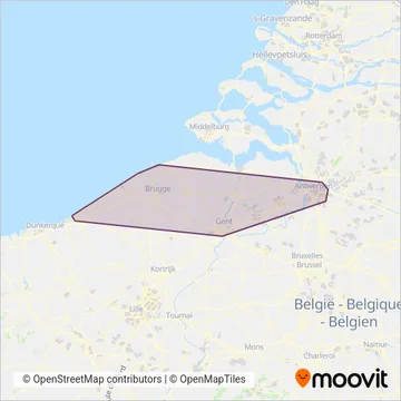 De Lijn (Tram) coverage area map