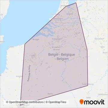 NMBS/SNCB (Rail) coverage area map