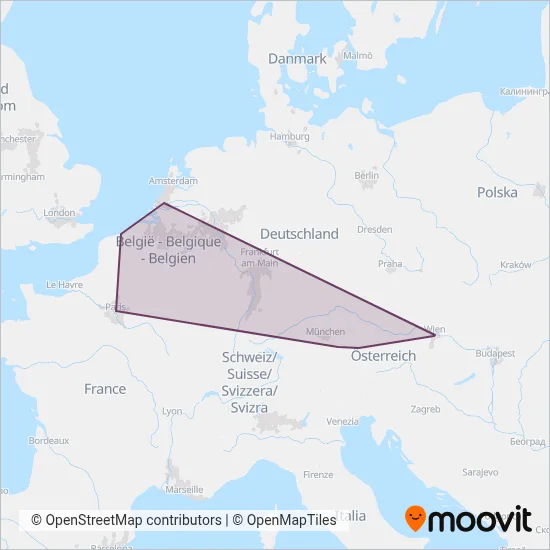 NMBS/SNCB (Rail) coverage area map
