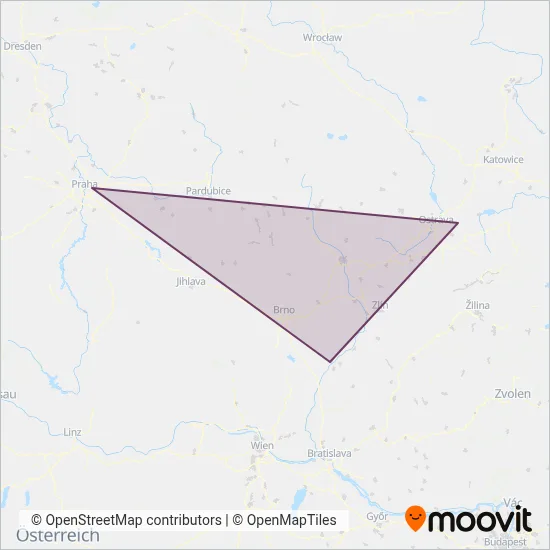 Leo Express s.r.o. coverage area map
