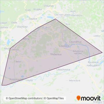 Схема покрытия компании Regiojet ÚK a.s. (Поезд)