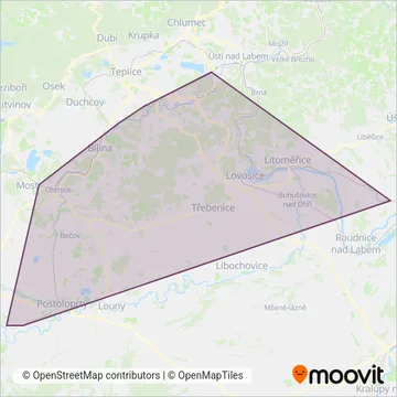 Схема покрытия компании Regiojet ÚK a.s. (Поезд)