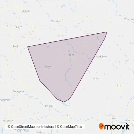 GW Train Regio a.s. (Rail) coverage area map