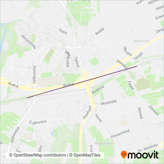 České dráhy - nabídka coverage area map