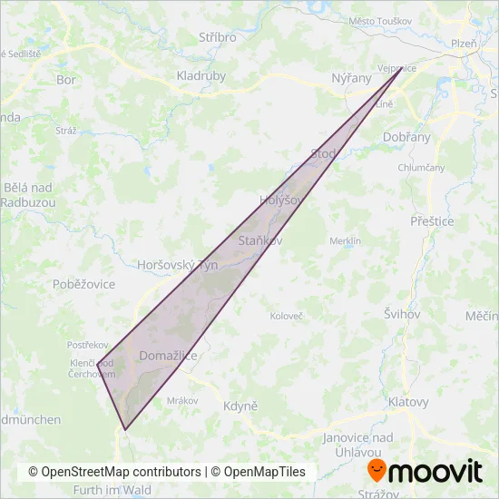 ČESKÁ ZÁPADNÍ DRÁHA s.r.o. coverage area map