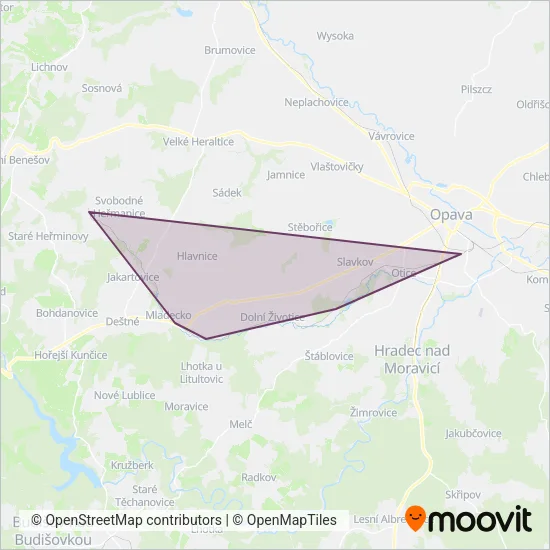Gepard Express, SE coverage area map
