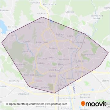 Схема покрытия компании IDS JMK (Data from: KORDIS JMK, DPMB) - Трамвай