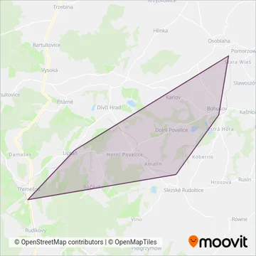 Slezské zemské dráhy, o.p.s. coverage area map
