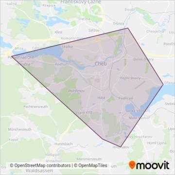 Схема покрытия компании Dopravní podnik Cheb s.r.o.