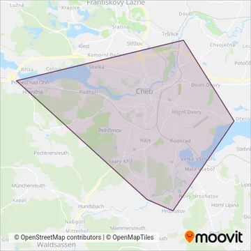 Схема покрытия компании Dopravní podnik Cheb s.r.o.