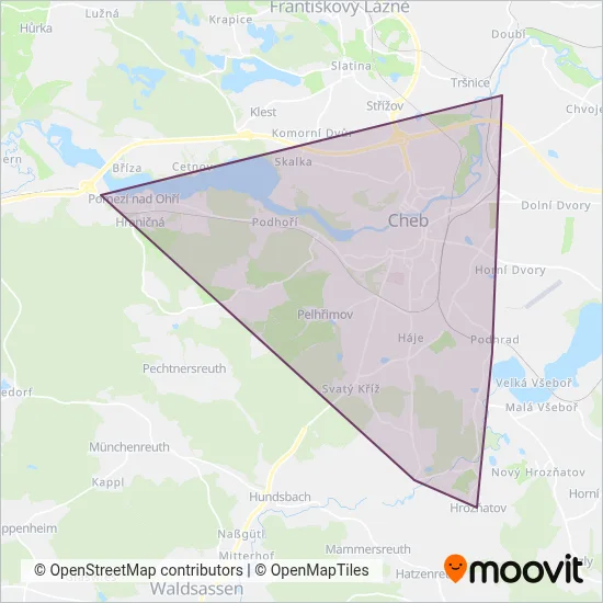 Dopravní podnik Cheb s.r.o. coverage area map