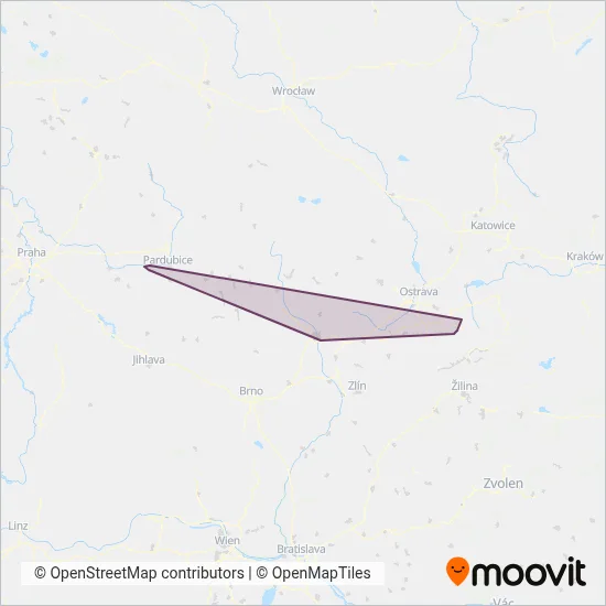 ARRIVA autobusy a.s. coverage area map
