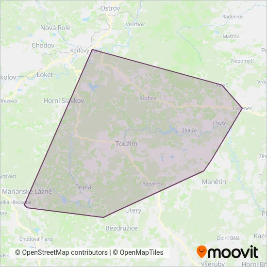 VV autobusy s.r.o. coverage area map