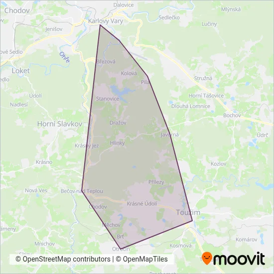 Cvinger bus s.r.o. coverage area map