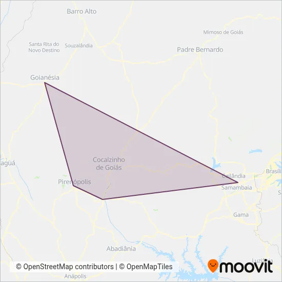 Viação Goianésia coverage area map