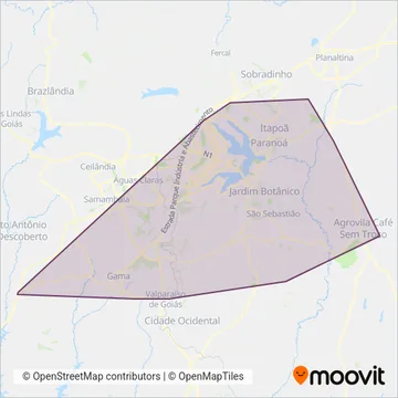 Pioneira coverage area map