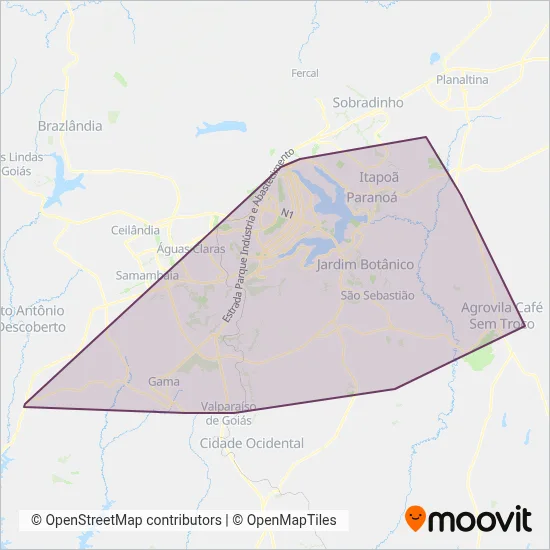 Pioneira coverage area map