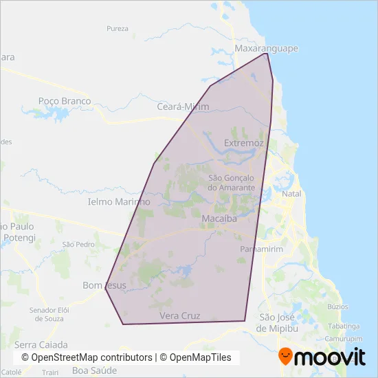 Viação Riograndense - Linhas semi-urbanas coverage area map