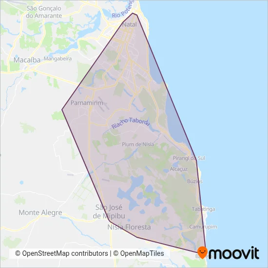 Área E2 coverage area map