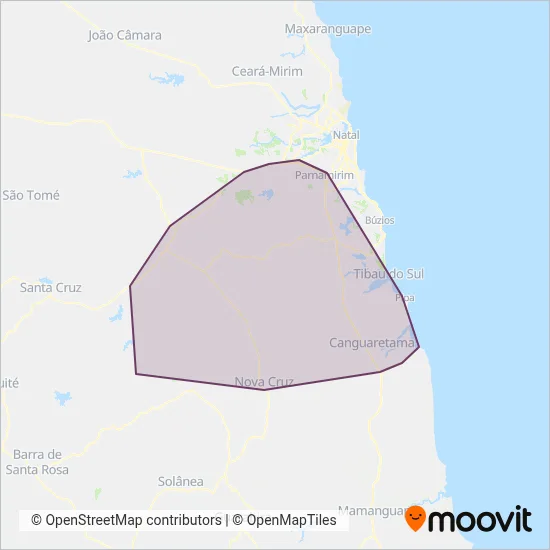 Viação Riograndense - Linhas rodoviárias coverage area map