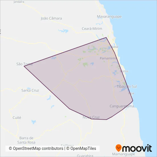 Mapa da área de cobertura da Opcional