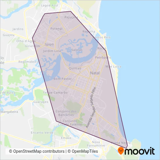 Transporte Opcional coverage area map