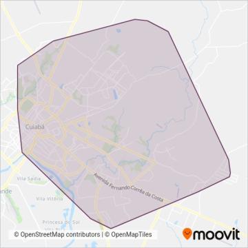 Rápido Cuiabá coverage area map