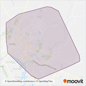Rápido Cuiabá coverage area map