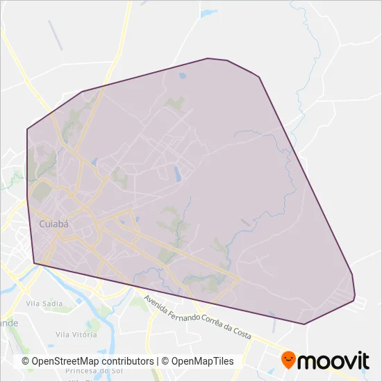 Rápido Cuiabá coverage area map