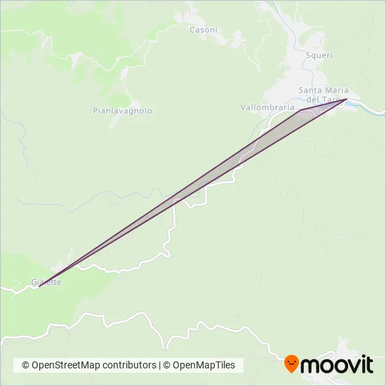 TEP Extraurbano coverage area map