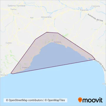 Trenitalia (Rail) coverage area map