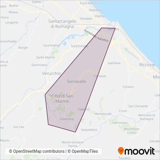 Area coperta dal servizio di Bonelli Bus
