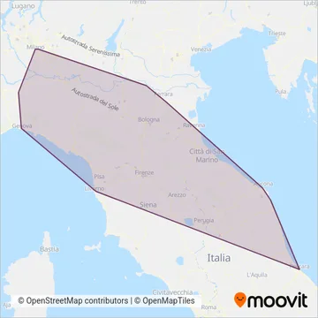 Trenitalia-Tper coverage area map