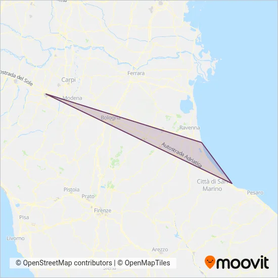 Area coperta dal servizio di TIL - Linee del Mare