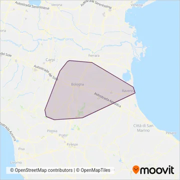 Trasporti Pubblici Emilia-Romagna coverage area map